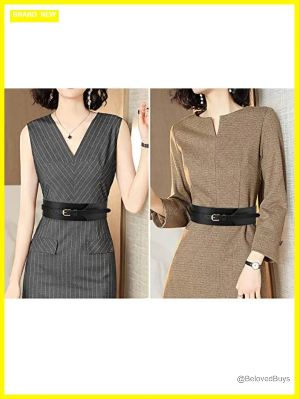 Wide Knotted Belt Design PU Leather Waistbands Simple Width Belt